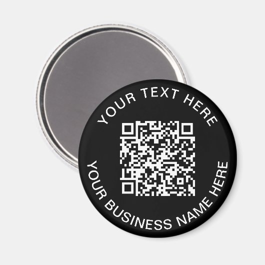 Aimant QR Code promotionnel noir (Recto/Verso)