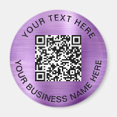 Aimant QR Code promotionnel violet (Devant)
