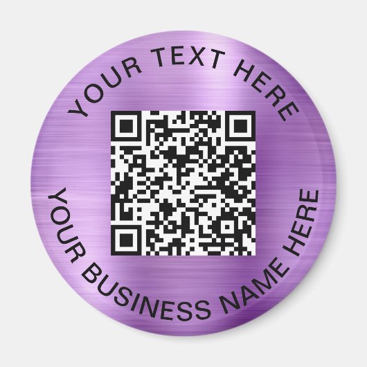 Aimant QR Code promotionnel violet (Devant)