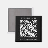 Aimant QR Code Website Link Black Simple Business (Recto/Verso)