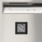 Aimant QR Code Website Link Black Simple Business (In Situ (Lave-vaisselle))