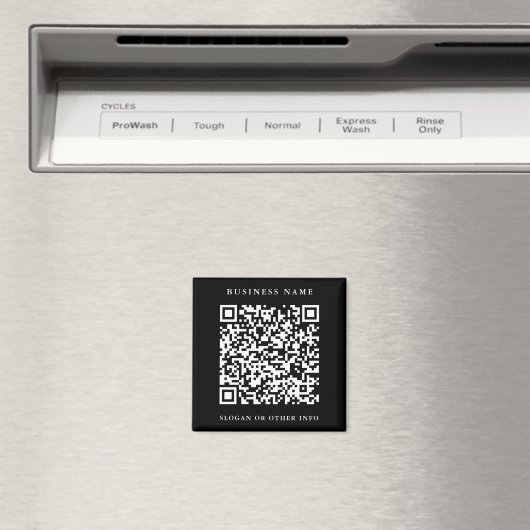 Aimant QR Code Website Link Black Simple Business (In Situ (Lave-vaisselle))