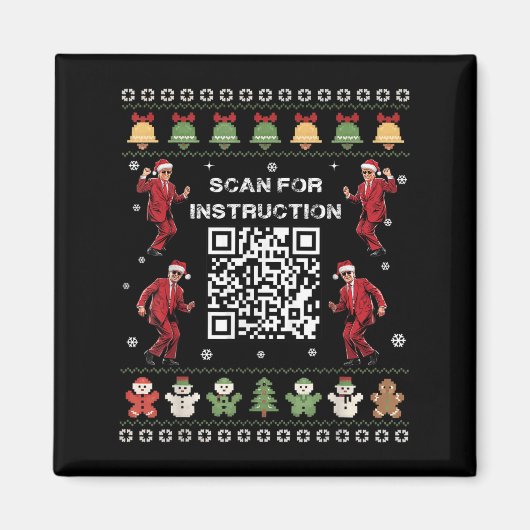 Aimant Qr Trump Dance Code Président Analyse De L'Instruc (Devant)