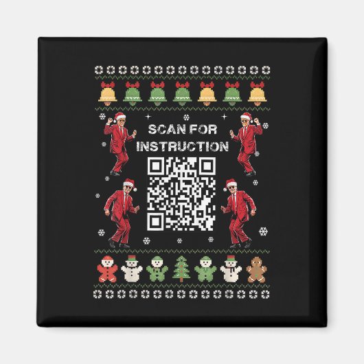 Aimant Qr Trump Dance Code President Scan For Instruction (Devant)