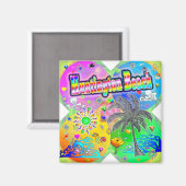 Aimant Quadro Seasons de Huntington Beach (Recto/Verso)