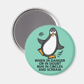 Aimant Quand en danger ou en doute Drôle Penguin Graphic (Recto/Verso)