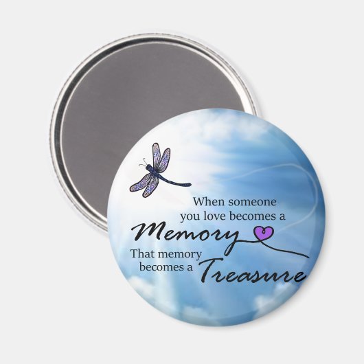 Aimant Quand quelqu'un que vous aimez, libellule (Recto/Verso)