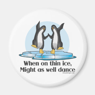 Aimant Quand sur la conception drôle de pingouins minces