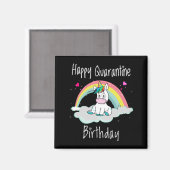 Aimant Quarantine Anniversaire Unicorn arc-en-ciel (Recto/Verso)