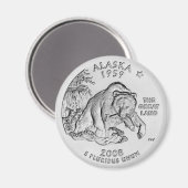 Aimant Quarter de l'État d'Alaska (Recto/Verso)