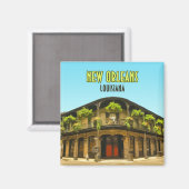 Aimant Quartier français de la Nouvelle-Orléans Louisiane (Recto/Verso)