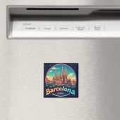 Aimant 🧲 Quartier gothique de Barcelone Mémoire Espagne (In Situ (Lave-vaisselle))