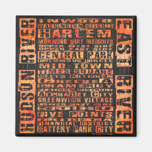 Aimant Quartiers de NYC Orange