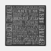 Aimant Quartiers NYC Gris (Devant)