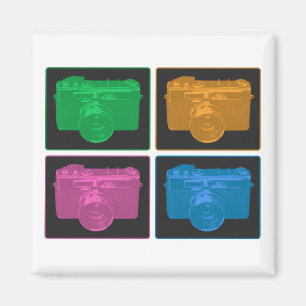 Aimant Quatre appareils photo Pop Art