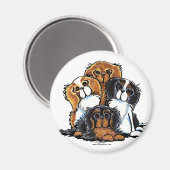 Aimant Quatre Cavalier King Charles Spaniels (Recto/Verso)