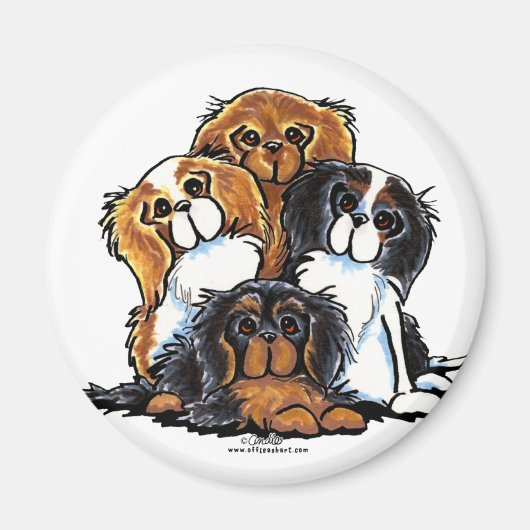 Aimant Quatre Cavalier King Charles Spaniels (Devant)