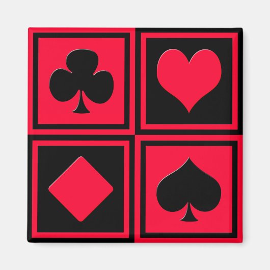 Aimant Quatre combinaisons de cartes (Devant)