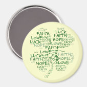 Aimant Quatre Leaf Clover Signification : Espoir, Foi, Am (Recto/Verso)