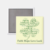 Aimant Quatre Leaf Clover Signification : Espoir, Foi, Am (Recto/Verso)