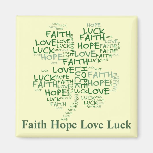 Aimant Quatre Leaf Clover Signification : Espoir, Foi, Am (Devant)