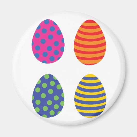 Aimant Quatre Oeufs de Pâques colorés (Devant)