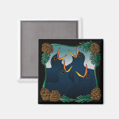 Aimant Quatre oiseaux appelant (colly) (Recto/Verso)