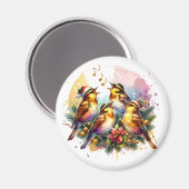 Aimant Quatre Oiseaux | Douze jours de Noël (Recto/Verso)