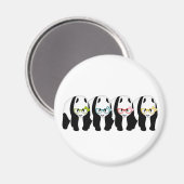 Aimant Quatre Pandas portant des lunettes (Recto/Verso)