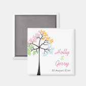 Aimant Quatre Saisons Arbres Bois Mariage Sauvez La Date (Recto/Verso)