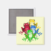Aimant Quatre T-shirts et cadeaux de grenouilles (Recto/Verso)