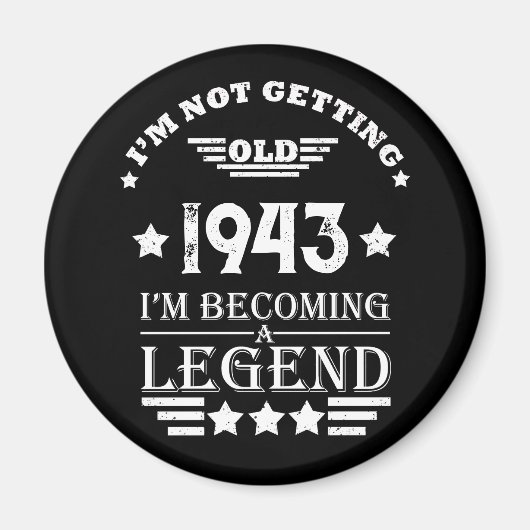 Aimant Quatre-vingts ans vintages personnalisés 80e anniv (Devant)