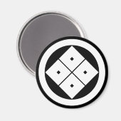 Aimant Quatre yeux carrés inclinés en cercle (Recto/Verso)