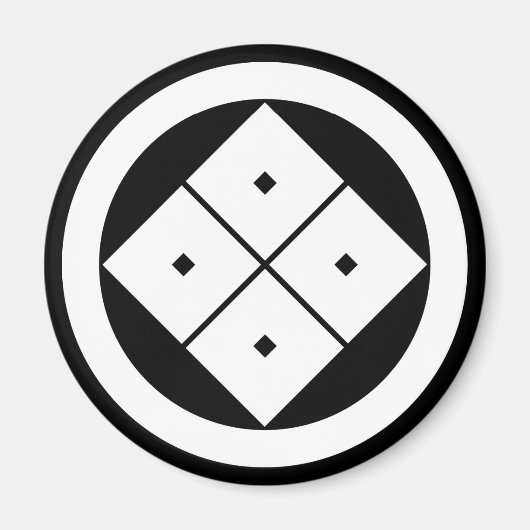 Aimant Quatre yeux carrés inclinés en cercle (Devant)