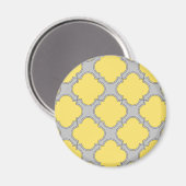 Aimant Quatrefoil jaune et gris (Recto/Verso)