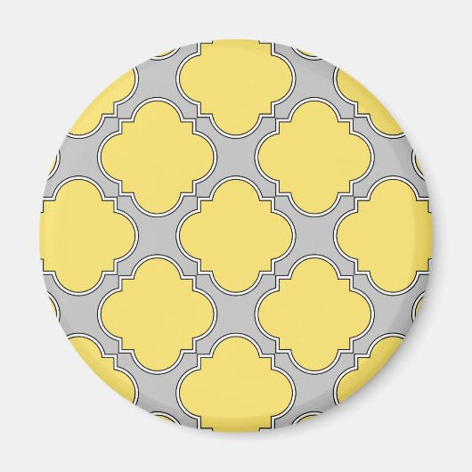 Aimant Quatrefoil jaune et gris (Devant)