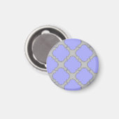 Aimant Quatrefoil periwinkle et gris (Recto/Verso)