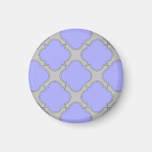 Aimant Quatrefoil periwinkle et gris (Devant)