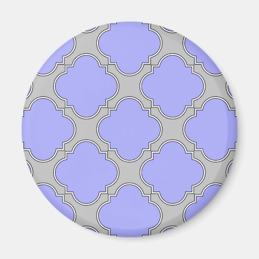 Aimant Quatrefoil periwinkle et gris (Devant)