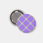 Aimant Quatrefoil violet et gris (Recto/Verso)