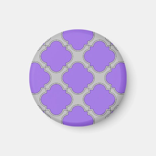 Aimant Quatrefoil violet et gris (Devant)