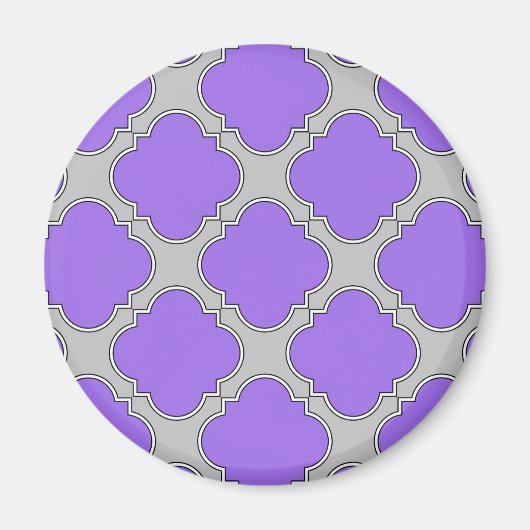 Aimant Quatrefoil violet et gris (Devant)