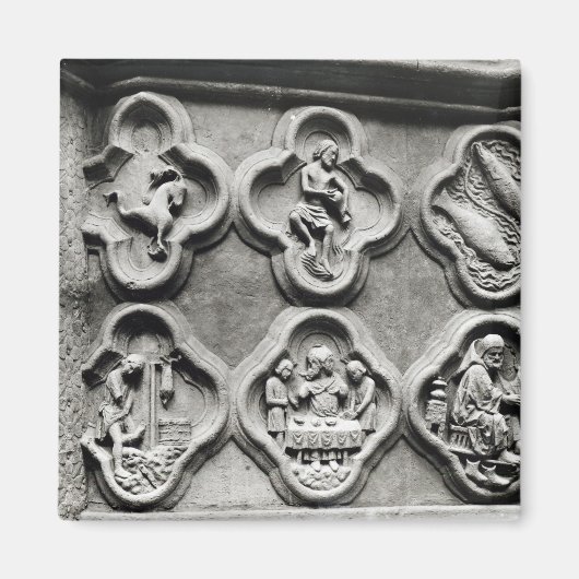 Aimant Quatrefoils avec les signes du Zodiaque (Devant)