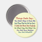 Aimant Que disent les papas—Cadeaux de Fête des pères (Recto/Verso)