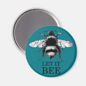 Aimant Que La Nature Vintage Bumble Bee (Recto/Verso)