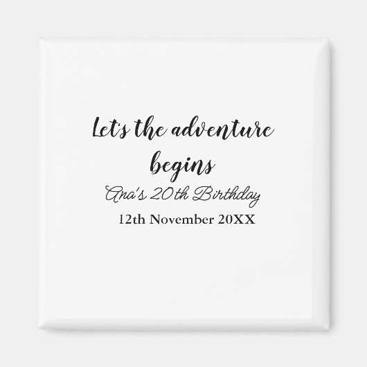 Aimant que l'aventure commence 20e anniversaire ajouter n (Devant)