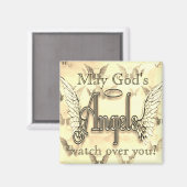 Aimant Que les anges de Dieu vous surveillent ! (Recto/Verso)