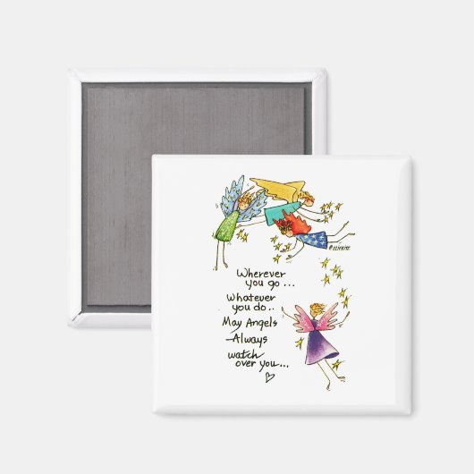Aimant Que Les Anges Veillent Toujours Sur Vous Prière 2 (Recto/Verso)