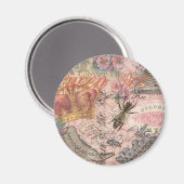 Aimant Queen Bee Vintage magnifique collage (Recto/Verso)