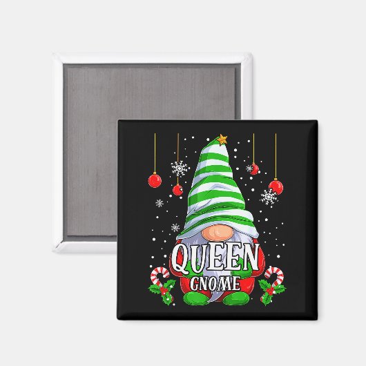 Aimant Queen Gnome Christmas Pajamas Matching Family Grou (Recto/Verso)